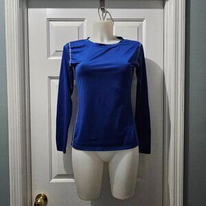 3-Pack Long Sleeve Athletic Tops – Stretch Fit, Size M (Black, Blue, Gray)